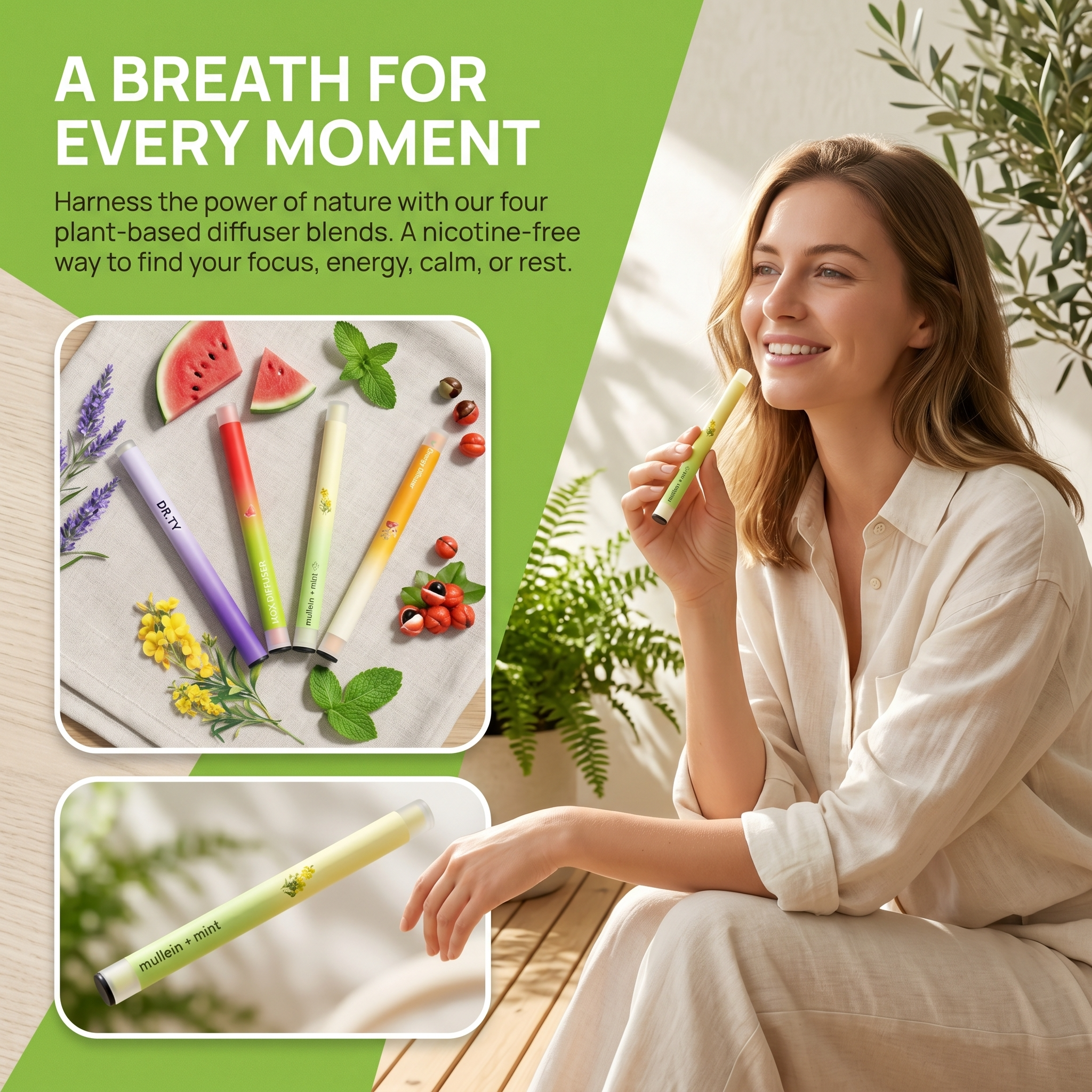 Mullein&mint Herbal Diffuser Pen  for Clear Breathing